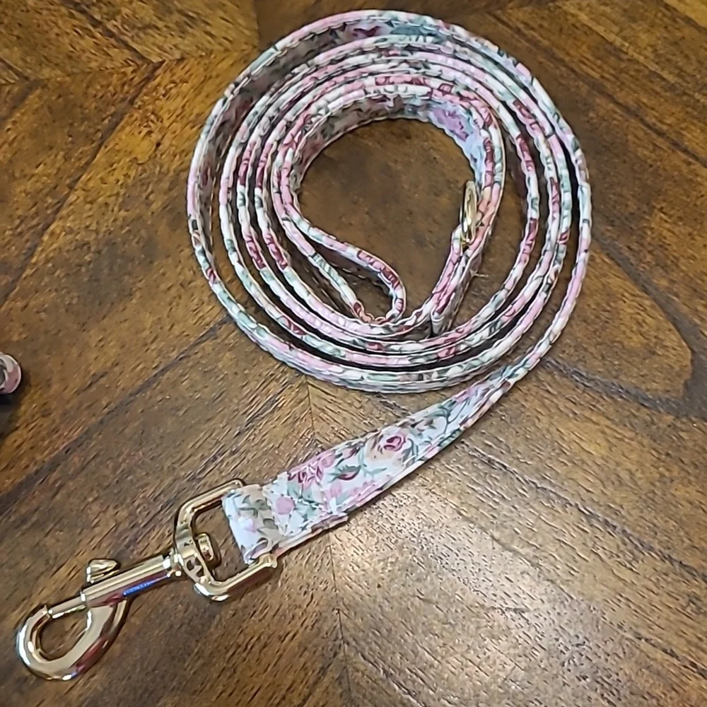 Floral Dog Harness Collar and Leash Set